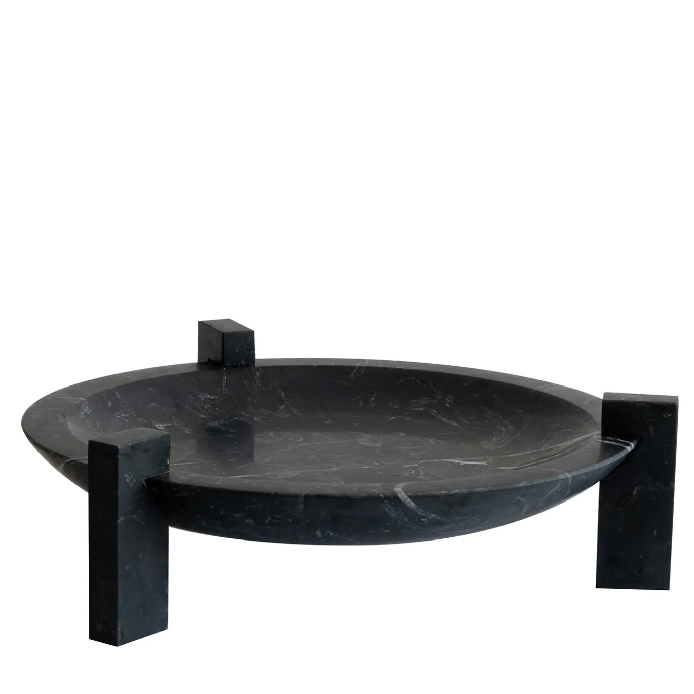 Centrotavola Block Stand basso in marmo Nero Marquina