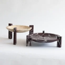 Centrotavola Block Stand basso in marmo Rosso Lepanto
