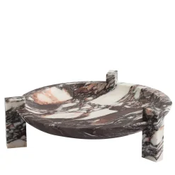 Centrotavola Block Stand Basso in Marmo Calacatta Viola