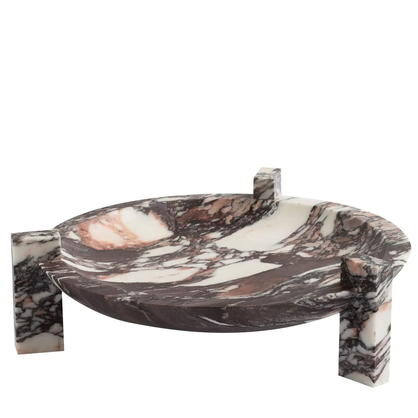 Centrotavola Block Stand Basso in Marmo Calacatta Viola