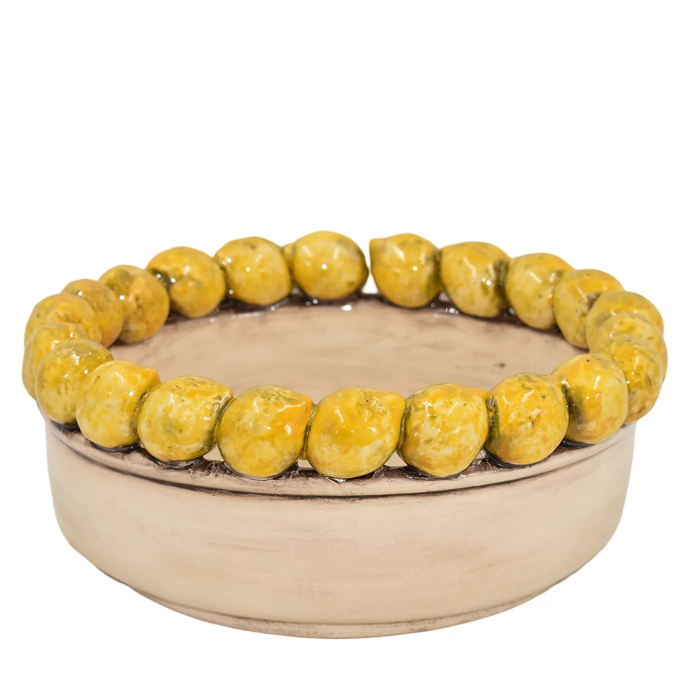 Centrotavola con Limoni Gialli in Maiolica Siciliana