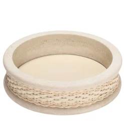 Centrotavola Courbet in pelle e rattan #4
