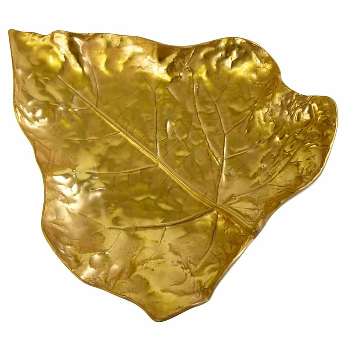 Centrotavola Foglia con Pieghe Medio Oro