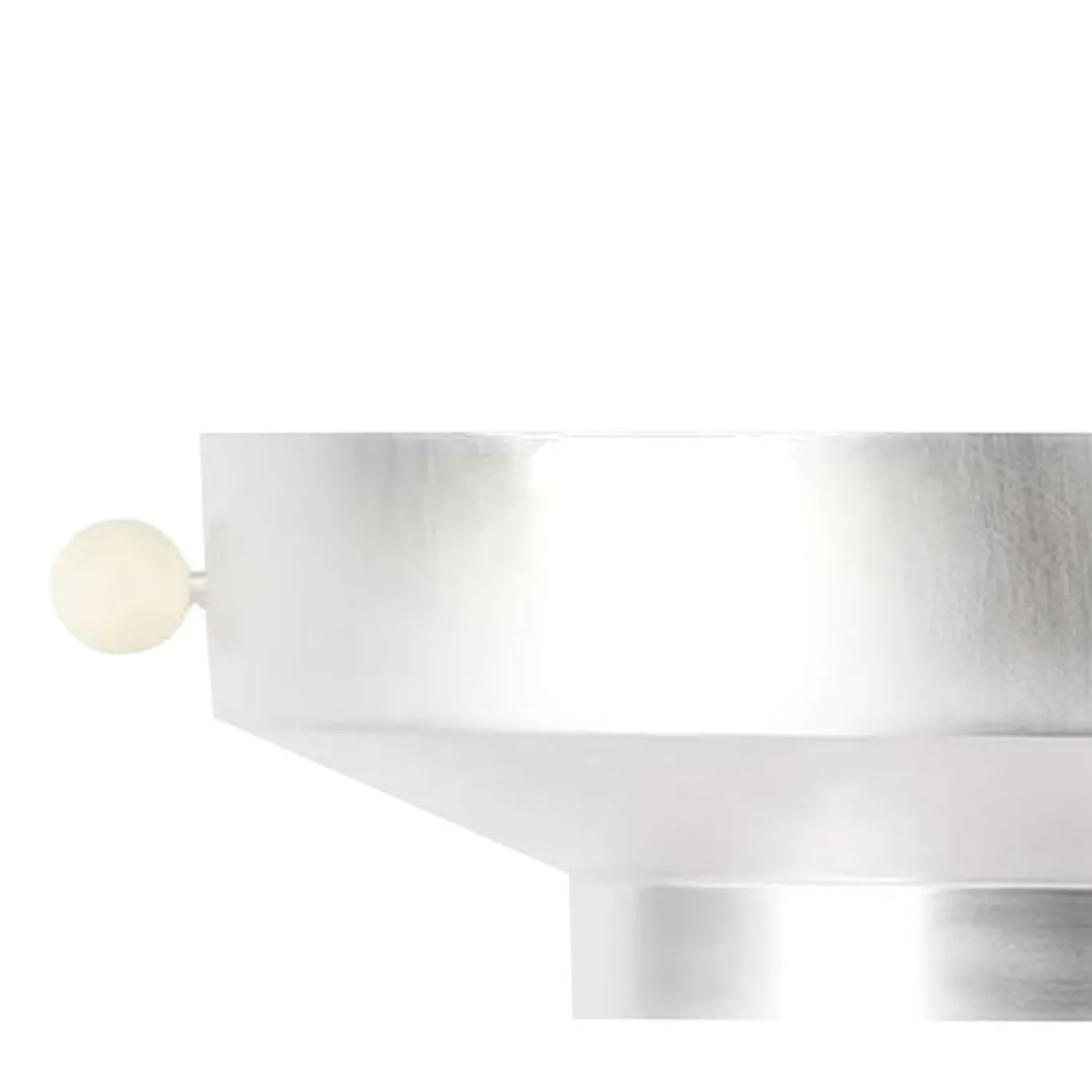 Centrotavola Fruit 26 in ottone placcato argento con manici in pietra bianca