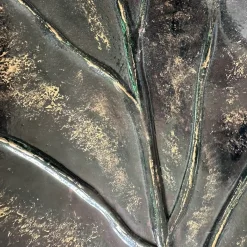 Centrotavola in ceramica Autumn Leaf in finitura marrone