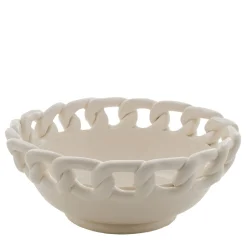 Centrotavola in ceramica bianca Catena