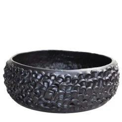 Centrotavola in Ceramica Olive Serie Onda Nero Liquirizia