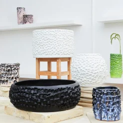 Centrotavola in Ceramica Olive Serie Onda Nero Liquirizia