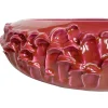 Centrotavola in Ceramica Onda Rosa Malva Scuro