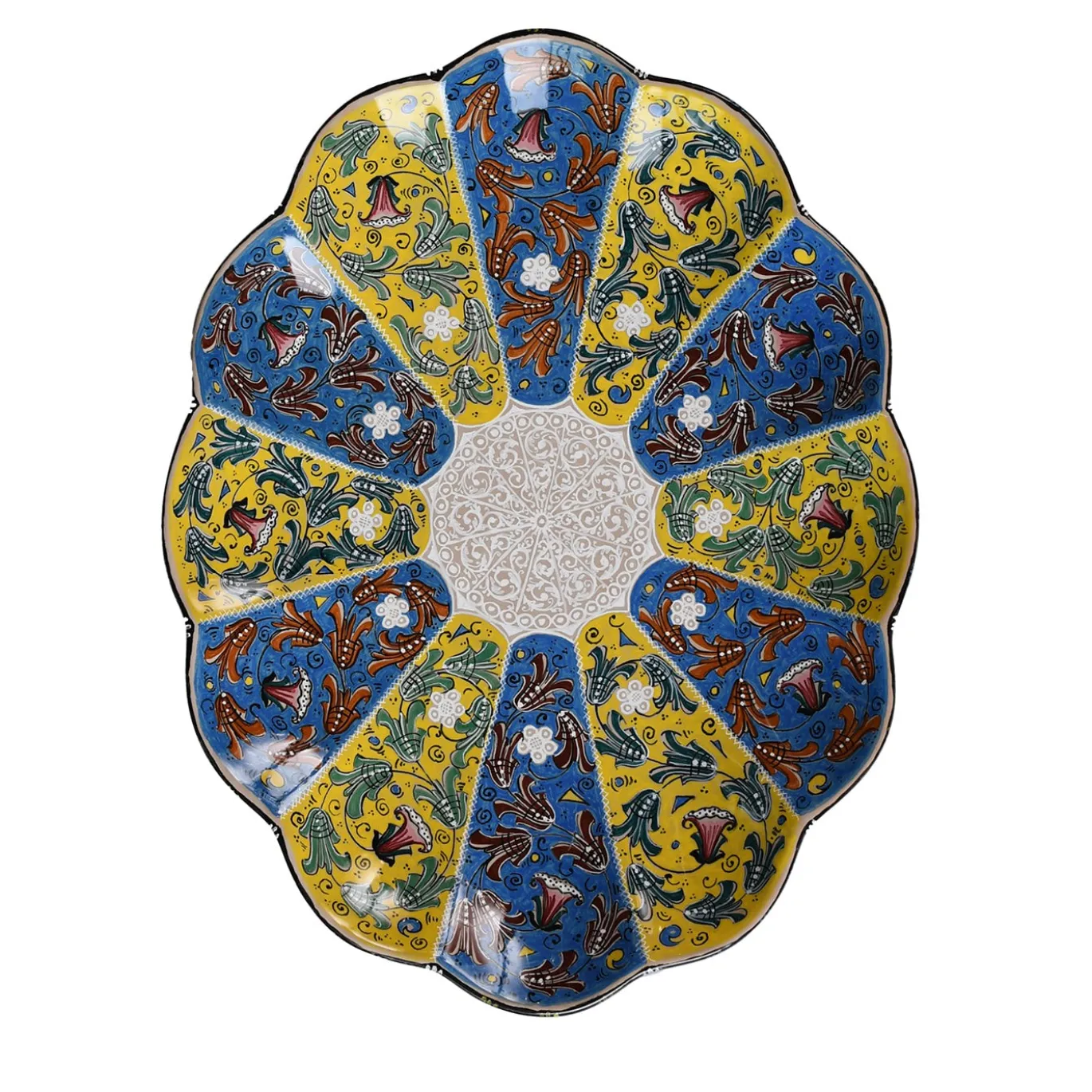 Centrotavola in ceramica policroma