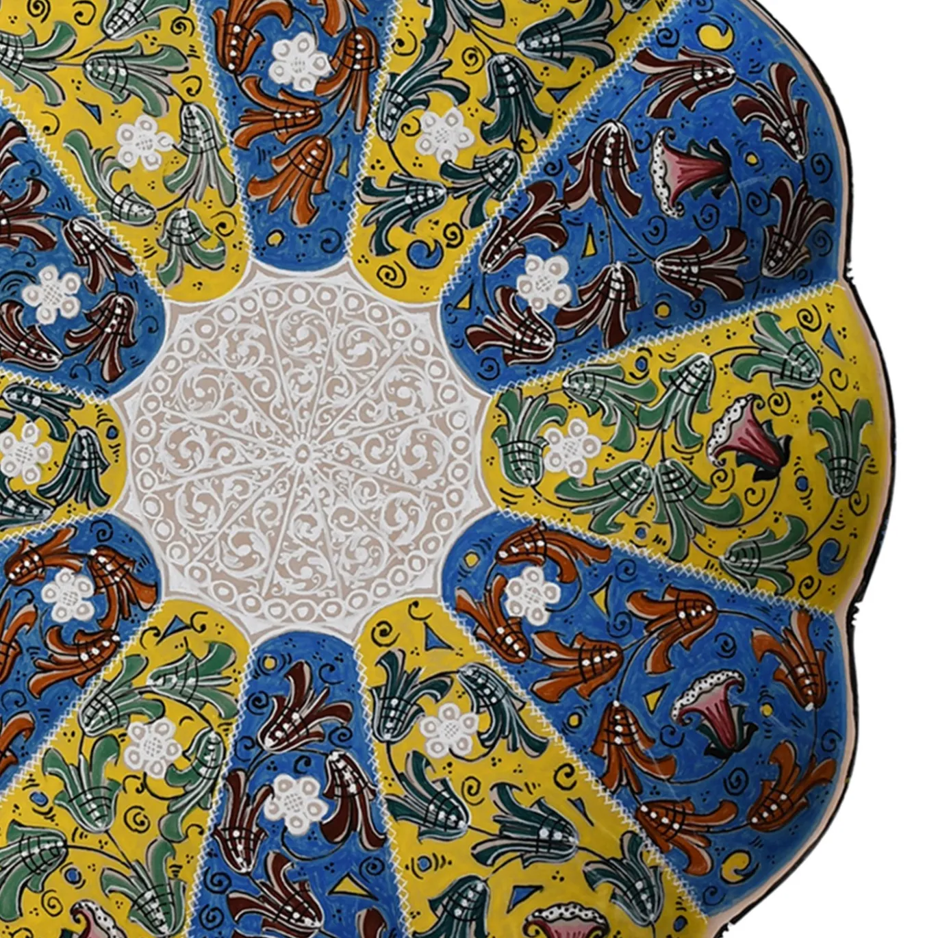 Centrotavola in ceramica policroma