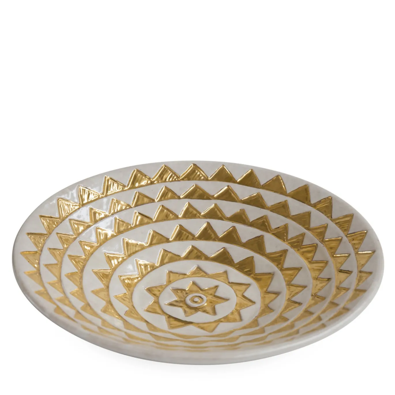 Centrotavola in maiolica Triangolo