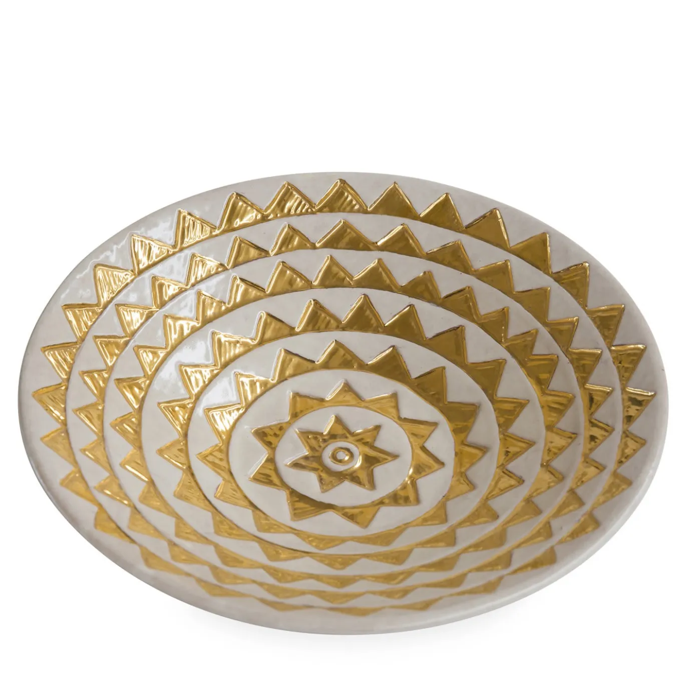 Centrotavola in maiolica Triangolo
