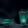 Centrotavola in vetro di Murano verde
