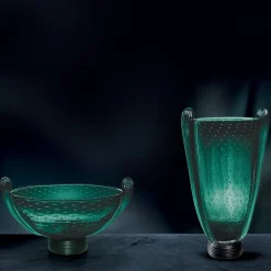 Centrotavola in vetro di Murano verde
