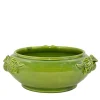 Centrotavola Limone in maiolica siciliana verde foglia
