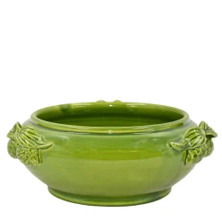 Centrotavola Limone in maiolica siciliana verde foglia