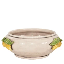 Centrotavola Limone in Maiolica Siciliana Madreperla