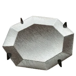 Centrotavola ottagonale Alegria in ottone argentato