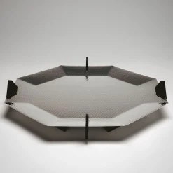 Centrotavola ottagonale Alegria in ottone argentato