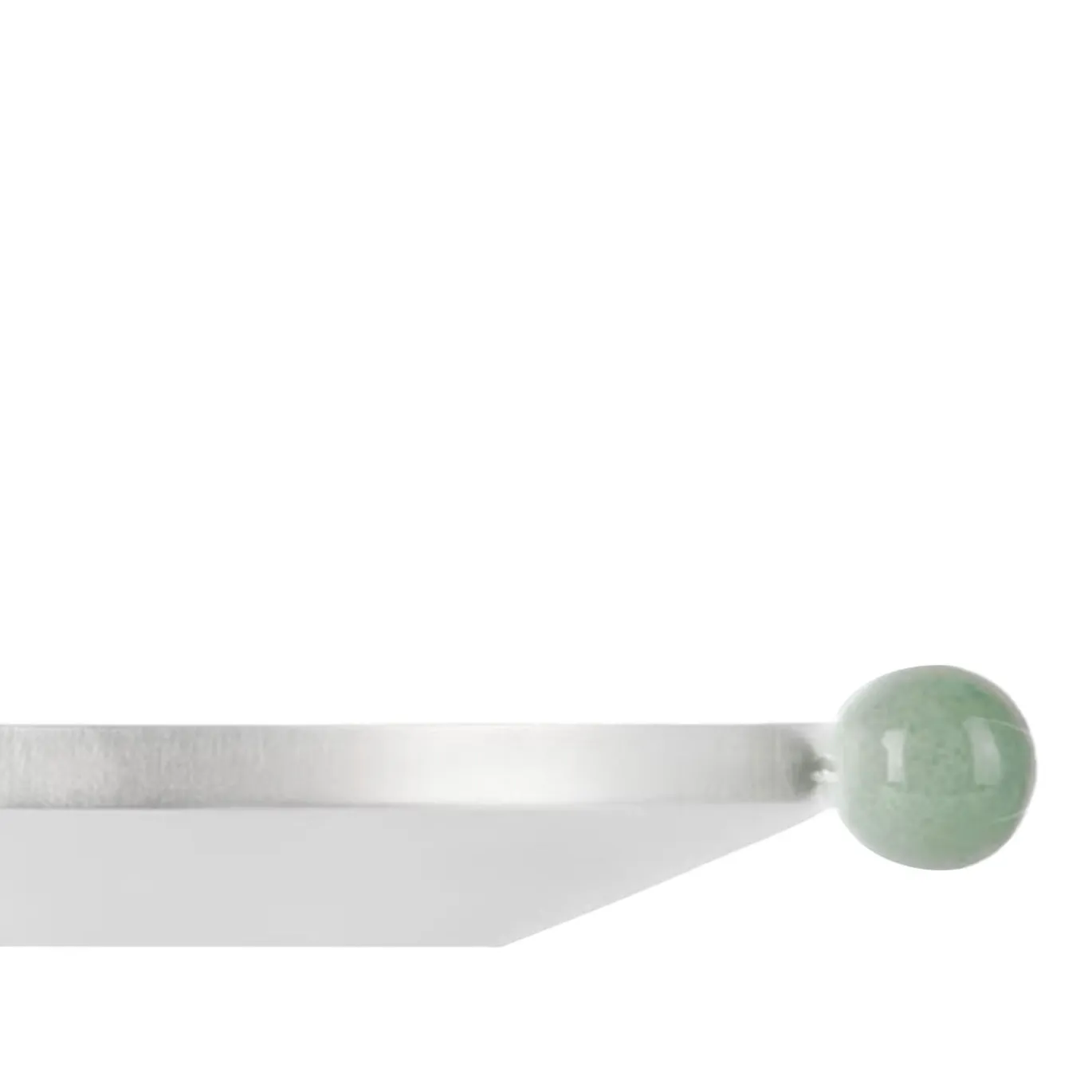 Centrotavola Piano 13 in ottone placcato argento con manici in pietra verde