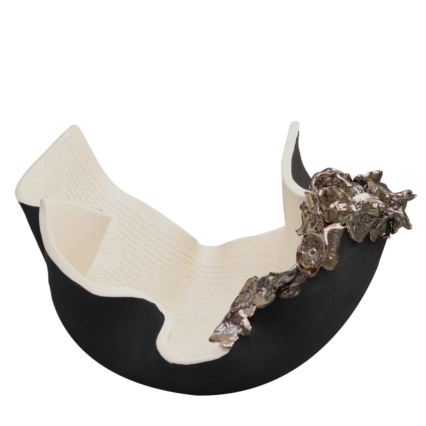 Centrotavola Ramadura Grande in Ceramica Bianca e Nera