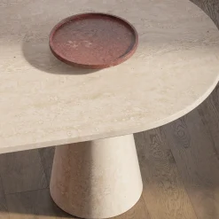 Centrotavola Rosso in Travertino Inside Out di Karen Chekerdjian