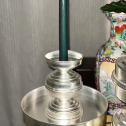 Centrotavola scultoreo in ottone placcato argento