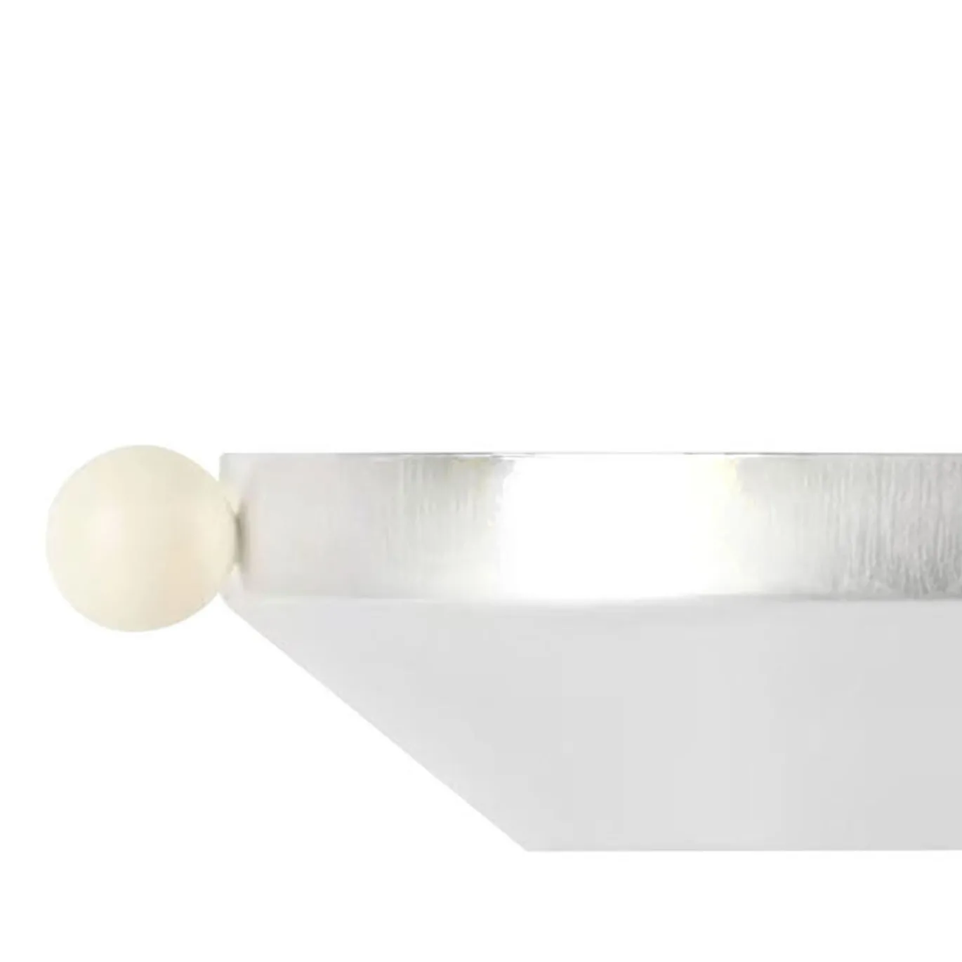 Centrotavola Triangular in ottone placcato argento con manici in pietra bianca