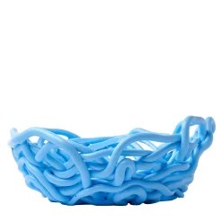 Cesto centrotavola Tutti Frutti II medio in resina azzurra di Gaetano Pesce
