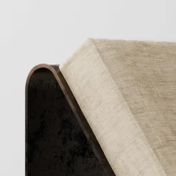 Chaise AR11-V2 in bronzo con cuscino in lino