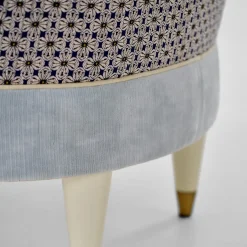 Chaise dormeuse Audrie in velluto azzurro