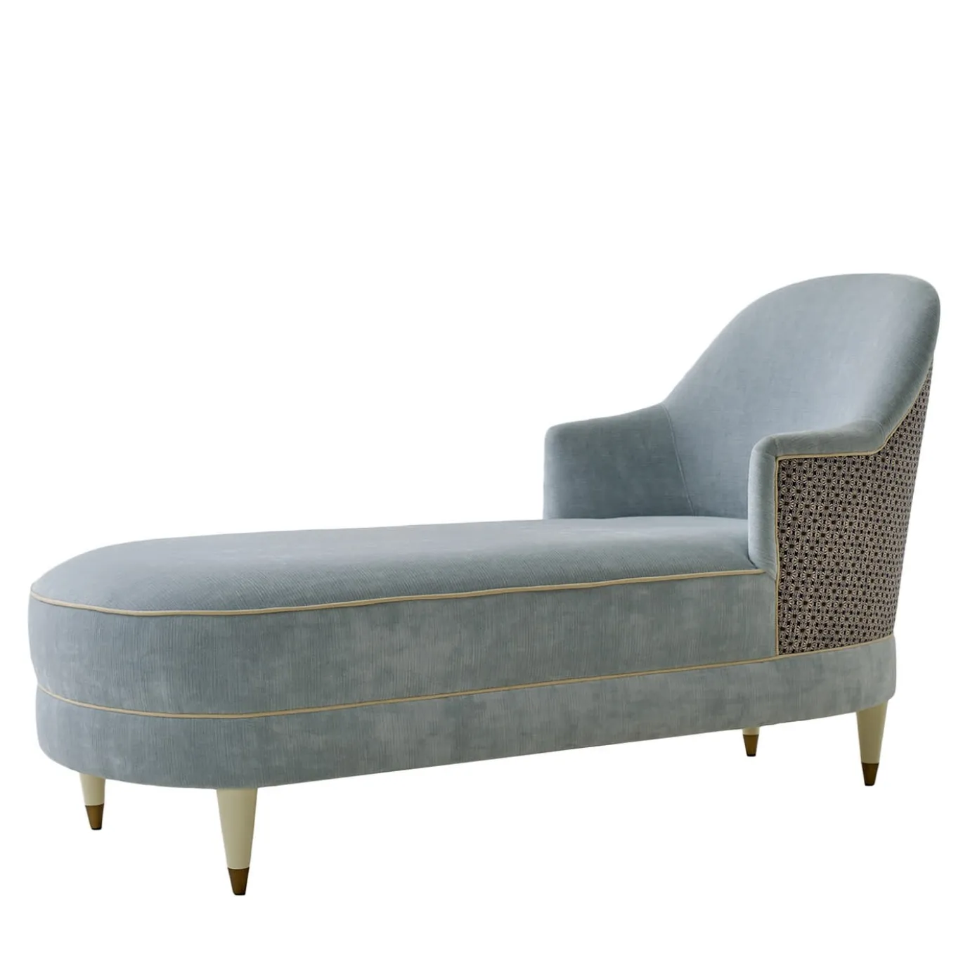 Chaise dormeuse Audrie in velluto azzurro