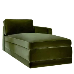 Chaise Longue Charles in Velluto Verde Acido