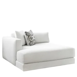 Chaise Longue Daniel in Tessuto Bianco