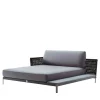 Chaise longue in tessuto nero per esterni