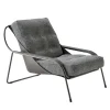 Chaise Longue Maggiolina Grigia con Scocca in Pelle di Marco Zanuso