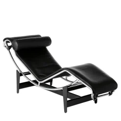 4 Chaise Longue À Reglage Continu By Le Corbusier; Pierre Jeanneret; Charlotte Perriand - Pelle nera