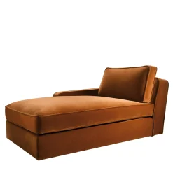 Chaise Longue Romeo in Velluto Ruggine