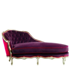 Chaise-longue viola Luigi XV