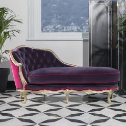 Chaise-longue viola Luigi XV