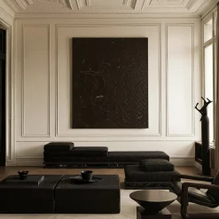 Chaise Lounge AR13 in legno e marmo Marquina nero