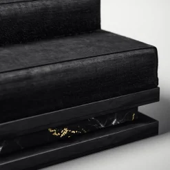 Chaise Lounge AR13 in legno e marmo Marquina nero
