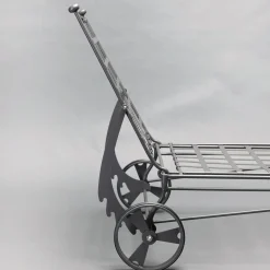 Chaise Lounge da esterno in acciaio grigio Intreccio