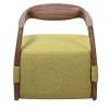 Chassis Poltrona con Struttura in Legno e Rivestimento in Tessuto Verde