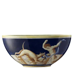 Cherubino con cane Ciotola ovale blu - Edizione limitata di Gio Ponti