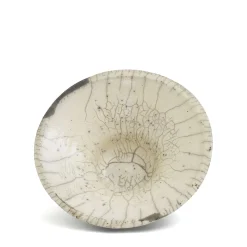 Ciotola Cratere in Ceramica Raku Bianca