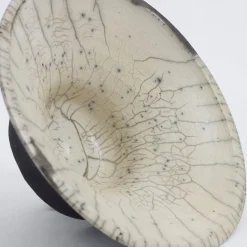 Ciotola Cratere in Ceramica Raku Bianca