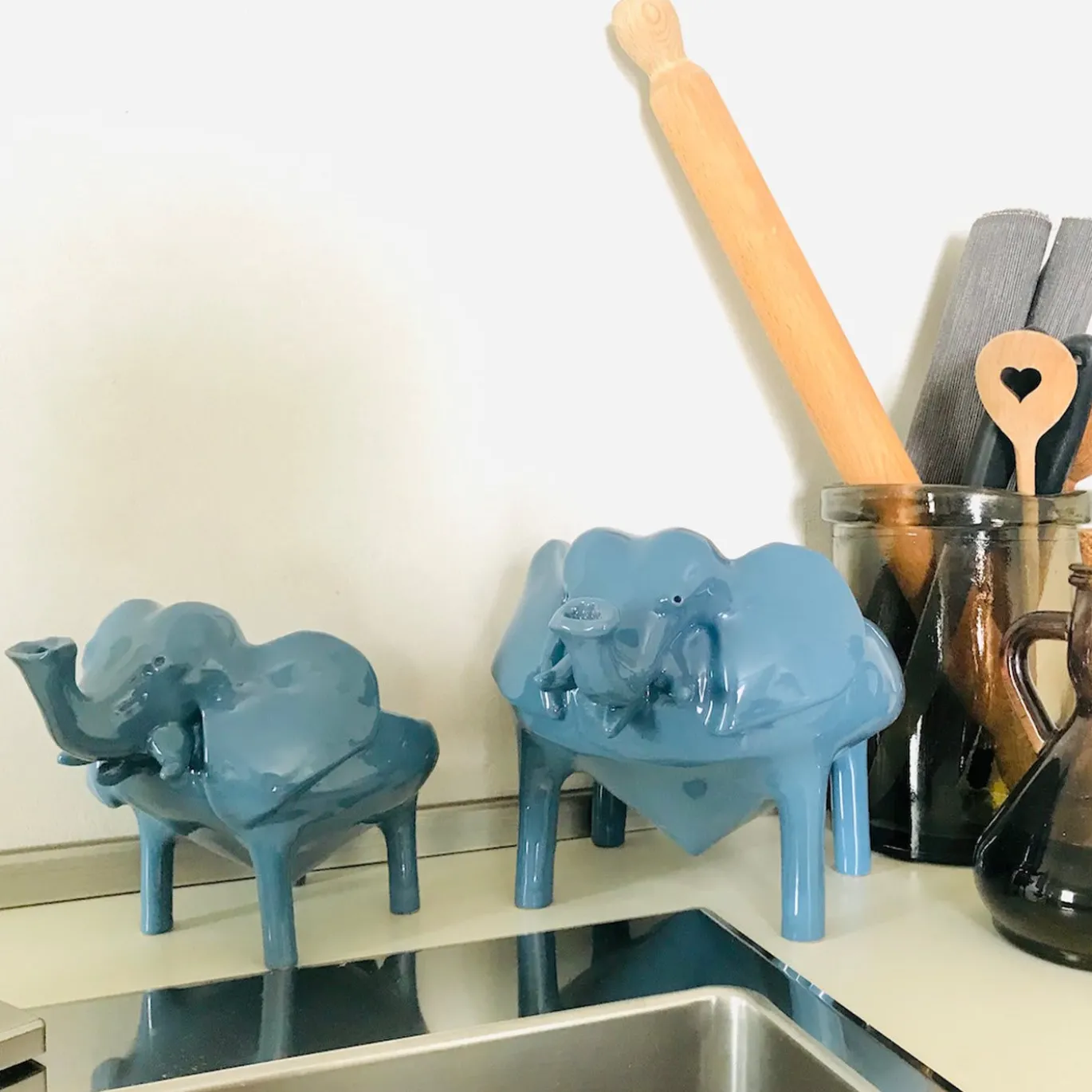 Ciotola Elephant Media in Ceramica Grigia