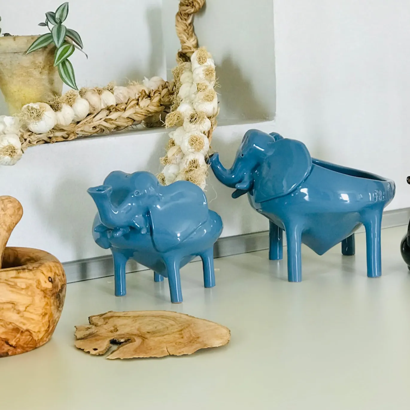 Ciotola Elephant Media in Ceramica Grigia